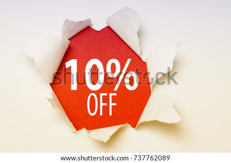 10% OFF Sale Discount Paper Torn