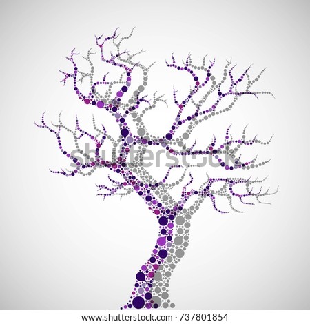 abstract bright tree of molecules on a light background.