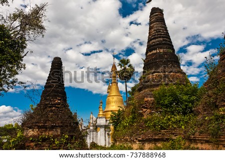 The stupas of Sagar, Taunggyi, Inle Lake, Myanmar