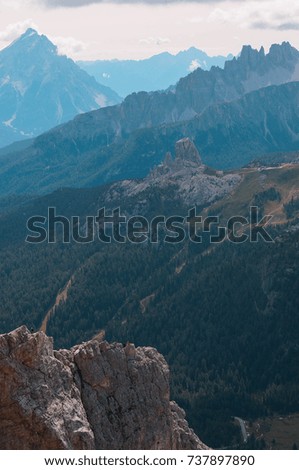 A mountain range in Northeastern Italy at summer