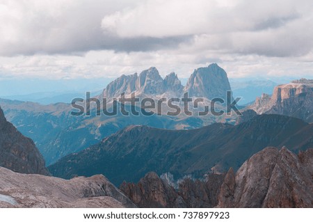 A mountain range in Northeastern Italy at summer