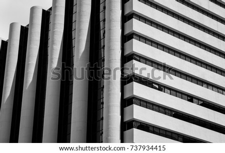 Modern building architecture / Black and white color