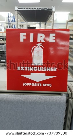 Fire extinguisher sign board.
