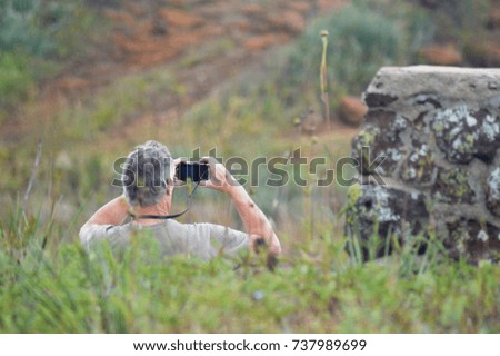 Man taking a Picture of Nature