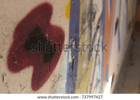 Graffiti art at the abandoned building.