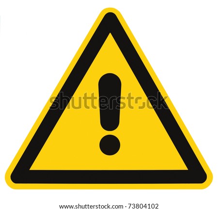 Blank Other Danger And Hazard Sign, isolated, black general warning triangle over yellow, large macro Royalty-Free Stock Photo #73804102