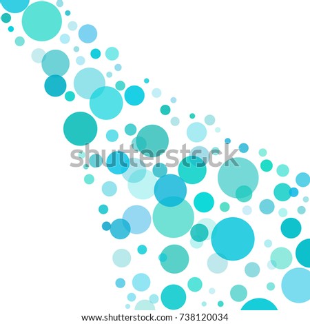 Blue Bubbles Isolated on White Background - Water, Liquid