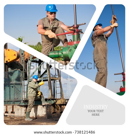 Oil And Gas Industry. Manufacturing photo collage