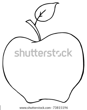 Outlined Cartoon Apple