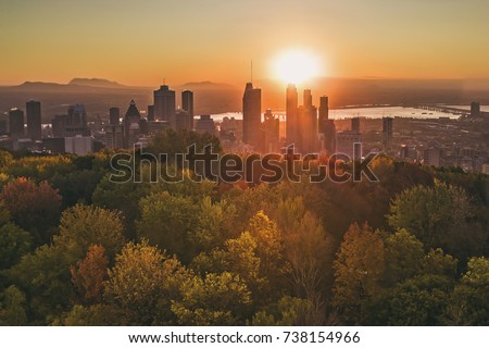 Downtown Montreal sunrise