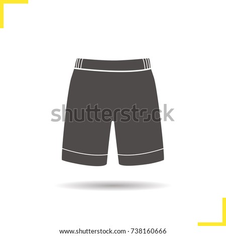 Swimming trunks glyph icon. Silhouette symbol. Sport shorts. Negative space. Raster isolated illustration