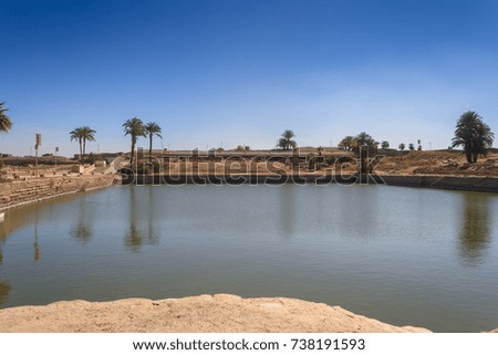 Sacred Lake in the Karnak Temple, Luxor, Egypt