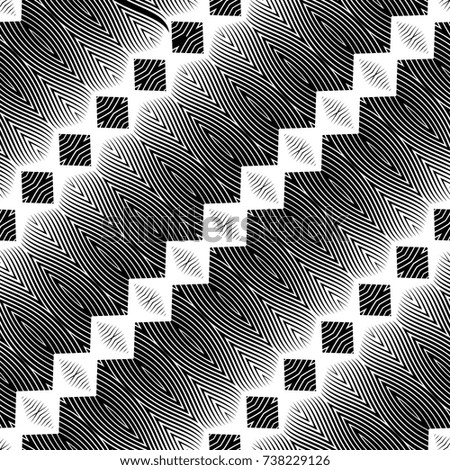 Design seamless monochrome geometric pattern. Abstract background. Vector art. No gradient