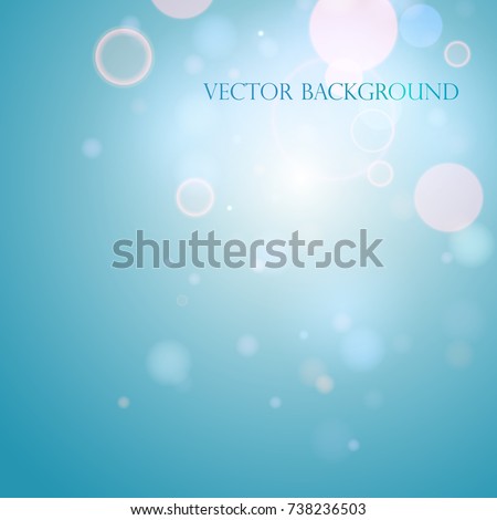blue background with light spots, bokeh, light effect, vector illustration