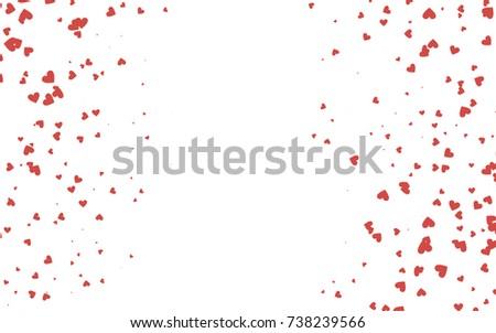 Light red vector hearts isolated on white background. Cool pattern in origami style with gradient for Valentine day. Graphic illustration for your business design.