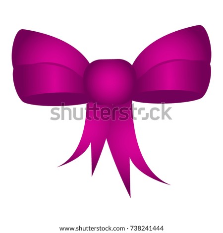 Tied ribbon isolated on a white background, Vector illustration
