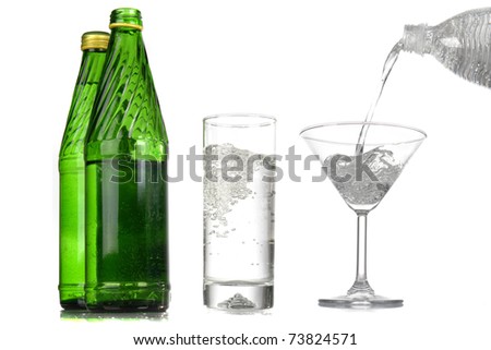 Mineral water on a white background