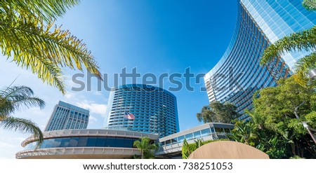 Modern buildings of San Diego skyline.