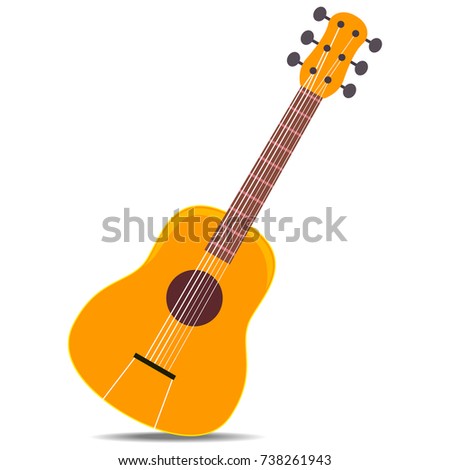 Vector Illustration of Wooden Classic Guitar
