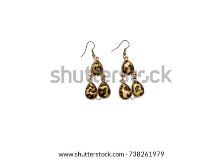 earrings on a white background