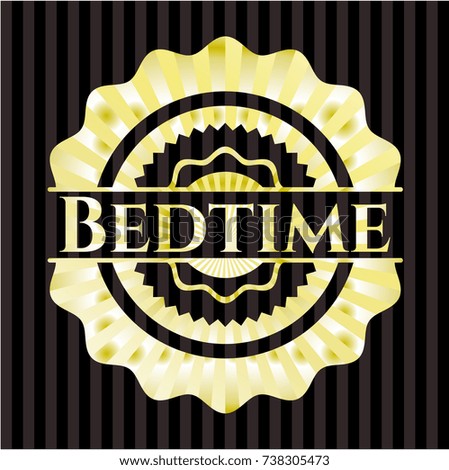 Bedtime golden emblem or badge
