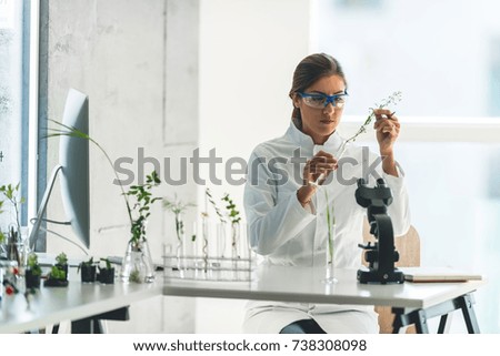 Biologist taking experiment