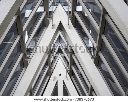 Triangle shape inner steel building structure.