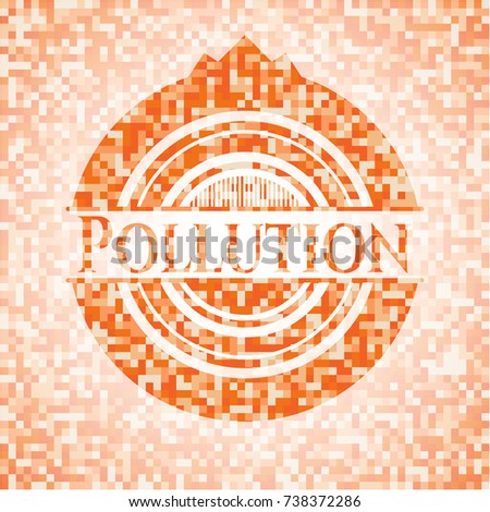 Pollution orange mosaic emblem