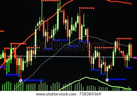 market trade background graph with red and green candles start growing