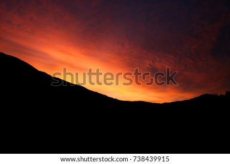 Colorful sunset over the mountains