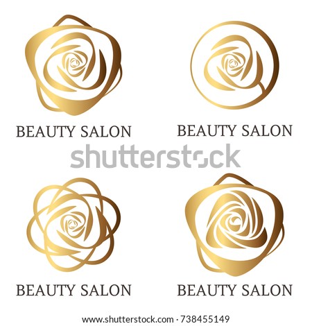 Flower logo set for beauty salon, beauty shop, flower shop, spa salon 