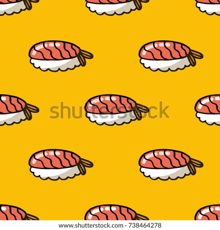 sushi seamless doodle pattern