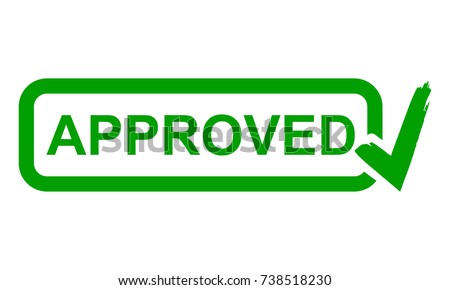Approved stamp, green isolated on white background, vector illustration. Royalty-Free Stock Photo #738518230