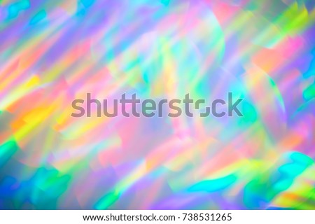 Rainbow prism light rays holographic disco background Royalty-Free Stock Photo #738531265