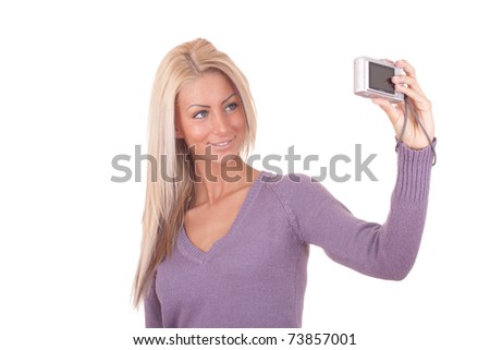 Girl taking self portrait