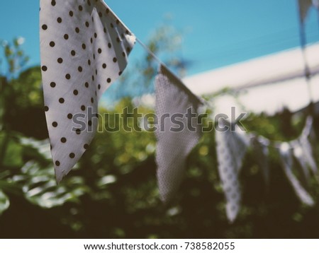 Black and White flag hanging flag bunting Garden Decorating for outdoor party or celebrate.