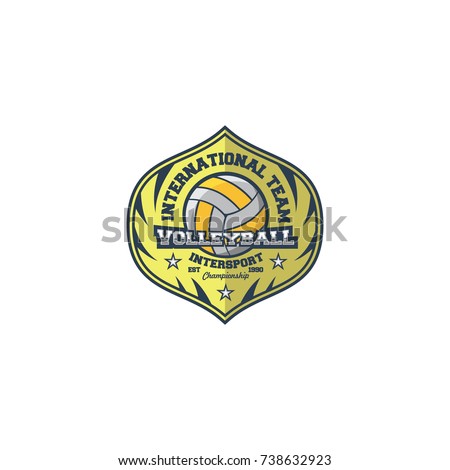 Volleyball sport logo and background emblem vector