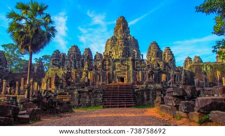 Bayon Temple in Siem Reap Cambodia Royalty-Free Stock Photo #738758692