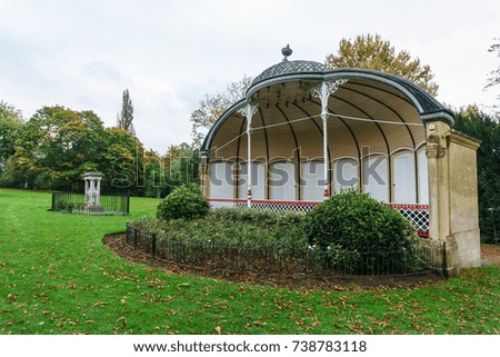 Public music shell stage