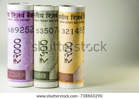Two Thousand, Five Hundred and Two  Hundred New Indian Currency Royalty-Free Stock Photo #738860290