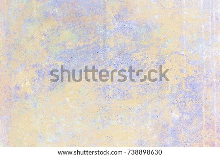 Weathered and distressed old brushed concrete surface. Gray-yellow grunge background or scratched texture with vintage feeling.