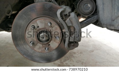 disc brake without wheel attached 