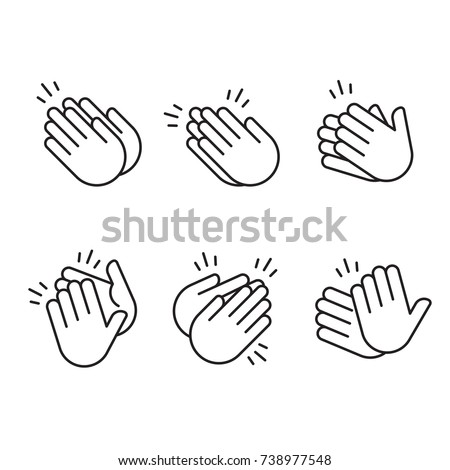 Hands Clapping Icon Vector Outline Royalty-Free Stock Photo #738977548