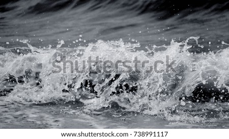 water background / A sea is a large body of salt water that is surrounded in whole or in part by land