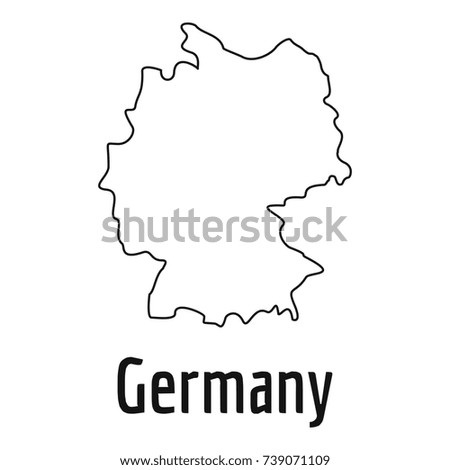 Germany map thin line. Simple illustration of Germany map  isolated on white background