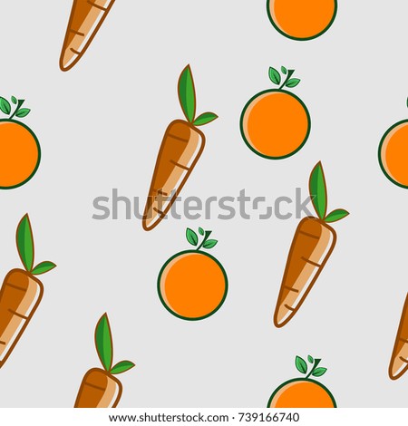 Orange and carrot seamless color vector background