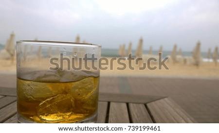Amaretto and ice on the beach