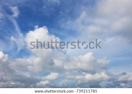 blue sky with clouds in summer season