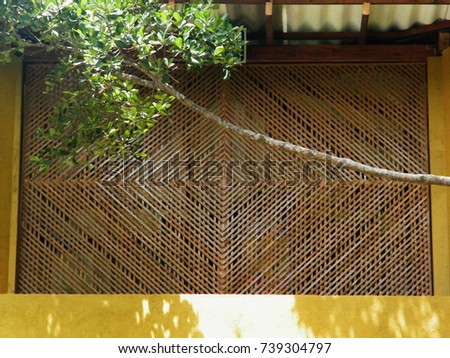 Cross stripes,Wooden Trellis or lattice for window in Sri Lanka.