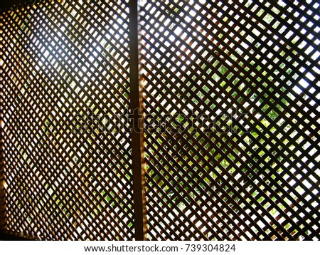 Cross stripes,Wooden Trellis or lattice for window in Sri Lanka.